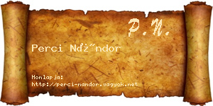 Perci Nándor névjegykártya